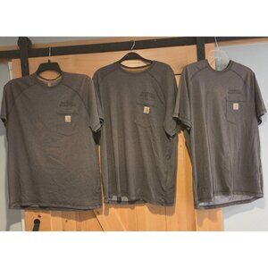 Lot of 3 Carhartt Force Relaxed Fit T shirt Size L Carmel Electric *Faded*